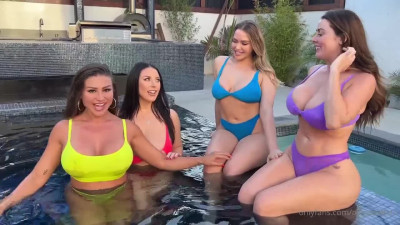 Angela White Mia Malkova Francia James And Sophie Dee - We Turned Up The Heat In This Hot Tub