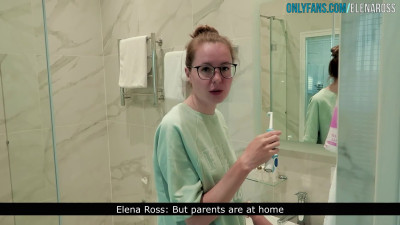 Young Stepsister Helped Stepbrother With Morning Boner - Fucked Him In The Shower And Got Caught (Subtitles) - Elena Ros