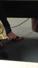 Candid Teen Flip Flop Shoeplay Dangling Feet 1