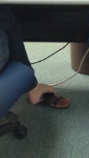 Candid Teen Flip Flop Shoeplay Dangling Feet 4